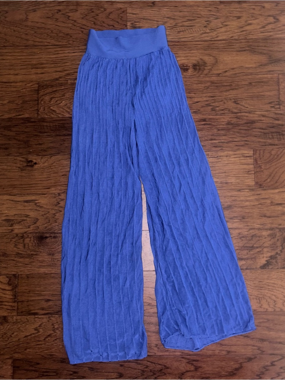 BCBGMaxAzria Royal Blue Pleated Wide-Leg Pants